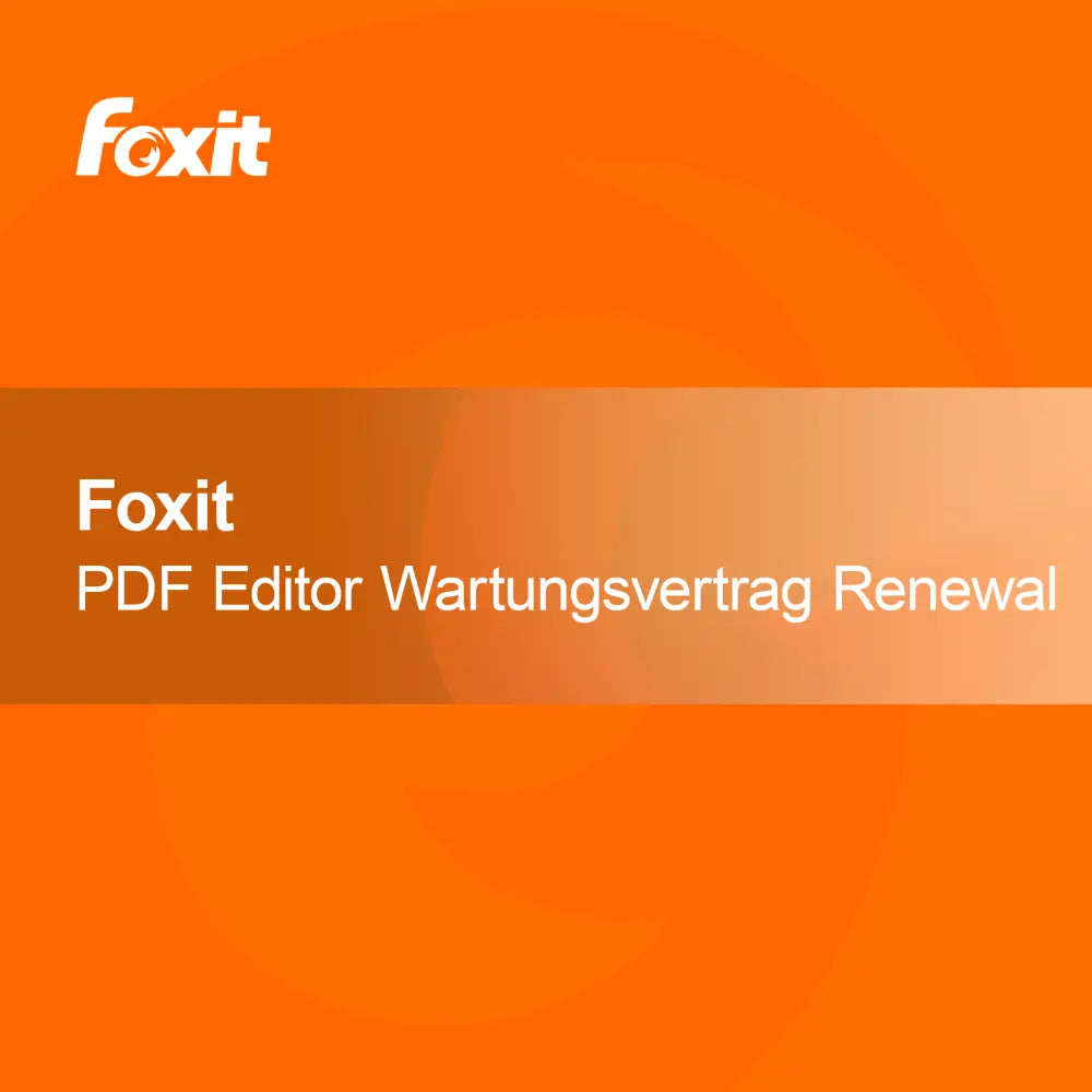 Foxit PDF Editor Vedligeholdelsesaftale Fornyelse