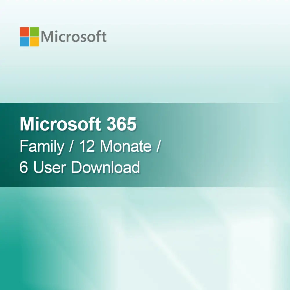 Microsoft 365 Family / 12 måneder / 6 brugere Download