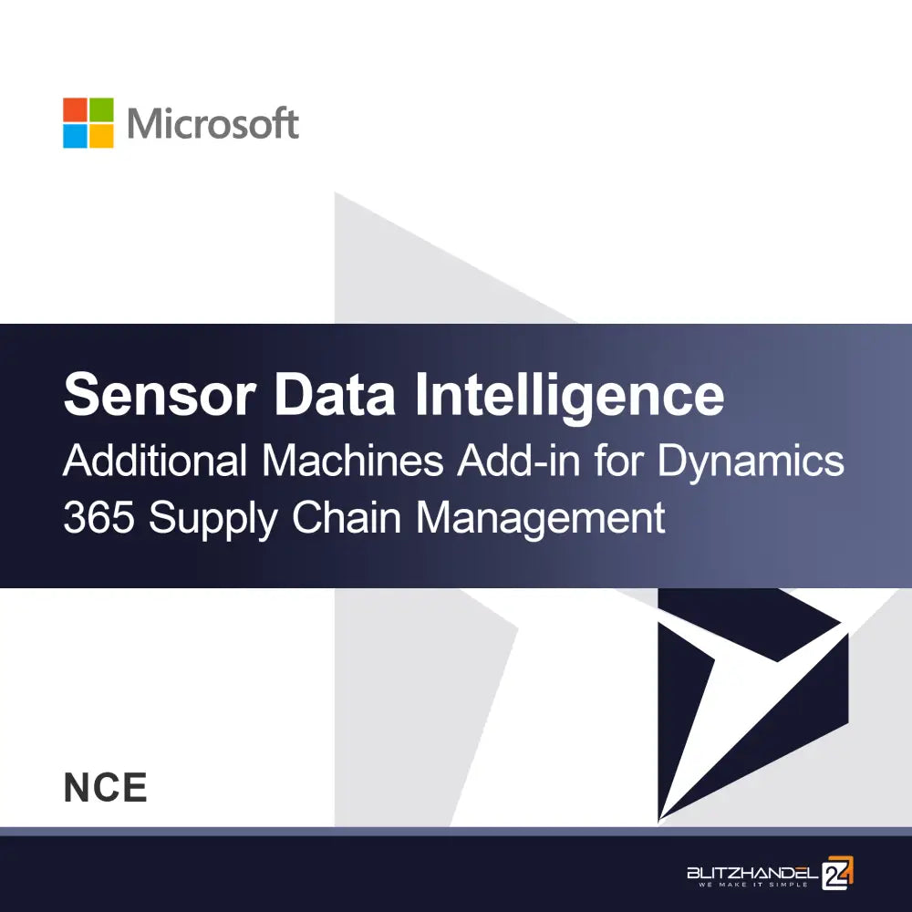 Sensor Data Intelligence Tilføjelsesprogram til yderligere maskiner til Dynamics 365 Supply Chain Management (NCE)