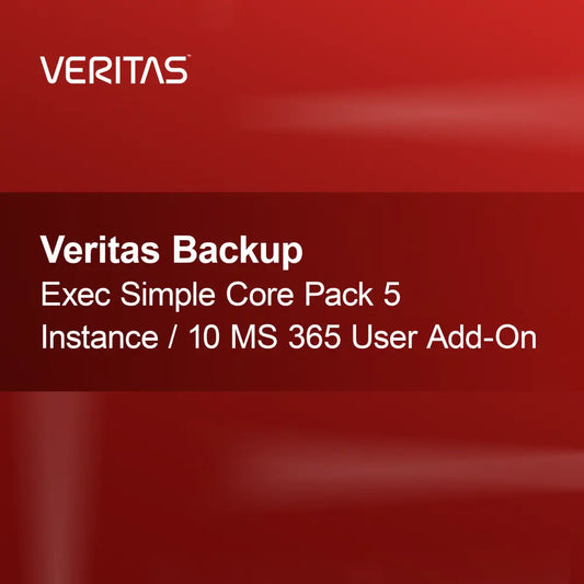 Veritas Backup Exec Simple Core Pack 5 Instance / 10 MS 365 User Add-On